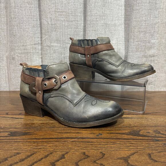 Naya Selma Blue Ankle Boots Western Harness Booties Women’s Size 7 - Picture 1 of 8